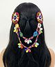 SKD Navratri Theme Mirror Work Detailed Sea Shells Embellished Hair Clip - Multi Colour