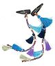 SKD Navratri Theme Tassels Embellished Dangler Hair Clips - Pink & Blue