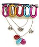 SKD Navratri Theme Thread Work & Chain Detailed Ghungroo Beads Embellished Hair Clip - Black