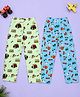 Kiddopanti Cotton Knit Pack Of 2 Monster Truck & Cars Printed Pajamas - Lime Green & Blue