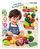 SANJARY Kids Pretend Play Fresh Cook Fruit Vegetable Cutting Set, Educational Kitchen Toy with Safe Colorful Accessories for Children color may vary