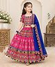 M'andy Viscose Magenta Printed Lehenga Set With Dupatta- Fuchsia