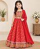 M'andy Cotton Viscose Orange Printed Lehenga Set With Dupatta- Orange