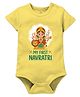 Zeezeezoo 100% Cotton Knit Half Sleeves My First Navratri Durga Printed Navratri Theme Romper - Yellow
