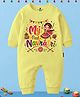 The Peppy Tend 100% Cotton Knit Navratri Theme Full Sleeves My First Navratri Text Printed Romper - Yellow