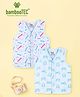 Kidbea Bamboo Woven Pack Of 2 Sleeveless Crayon & Gaming Theme Printed Jhablas - Blue
