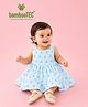 Kidbea Bamboo Woven Sleeveless Cherries Printed Dress - Blue