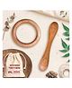 Minimavin Natural Steam Beech Wood Teether (Ring, Dumbbell, set of 2)