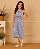 Cutecumber Georgette Woven Sleeveless Floral Printed Coordinating Top & Pants Set - Purple