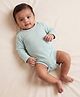 Orange Sugar Cotton Knit Full Sleeves Solid Onesie - Light Green