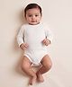 Orange Sugar Cotton Knit Full Sleeves Solid Onesie - Off White