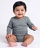Orange Sugar Cotton Knit Full Sleeves Solid Onesie - Grey