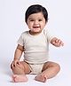 Orange Sugar Cotton Knit Half Sleeves Solid Onesie - Off White