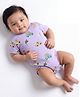 Orange Sugar Cotton Knit Full Sleeves Animals In Cars Printed Onesie - Lavender