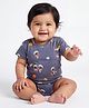 Orange Sugar Cotton Knit Full Sleeves Astronaut Buddies Printed Onesie - Navy Blue