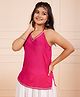 TeenTrums Woven Sleeveless Lace Embellished Top - Pink