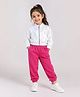 M'andy Knit Full Sleeves Shimmer Detailed Jacket & Joggers Set - White