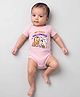 Arvesa Cotton Blend Knit Halloween Theme Half Sleeves My First Halloween Text Printed Onesie - Pink