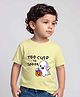 Arvesa Cotton Blend Knit Halloween Theme Half Sleeves Poltergiest Printed Tee - Yellow