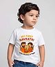 Arvesa Cotton Blend Knit Navratri Theme Half Sleeves My First Navratri With Mummy & Papa Text Printed Tee - White