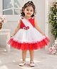 The Magic Wand Woven Sleeveless Floral Applique Detailed Dress - Red