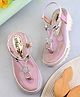 Steprite Stones Embellished Star Applique Detailed Backstrap Sandals - Pink