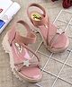 Steprite Stones Embellished Star Applique Detailed Backstrap Sandals - Pink