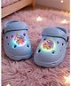 Yellow Bee Unicorn LED Applique Detailed Perforated Slingback Clogs - Blue