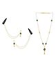 Ribbon candy Pearl Detailed & Kundan Embellished Jewellery Set - Green