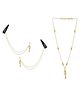 Ribbon candy Pearl Detailed & Kundan Embellished Jewellery Set - White