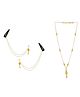 Ribbon candy Pearl Detailed & Kundan Embellished Jewellery Set - Yellow