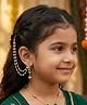 Ribbon candy Pearl Detailed & Kundan Embellished Sahara Earrings - Green