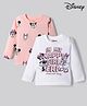 Babyoye Disney 100% Cotton Knit Full Sleeves T-Shirts With Minnie Mouse Print Pack of 2 - Light Pink