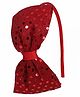 Tia Hair Accessories Sequins Embellished Bow Hair Band - Red