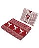 Wobbly Walk Cotton Reversible Blanket With Pillow Animal Print - Red