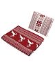 Wobbly Walk Cotton Reversible Blanket With Pillow Animal Print - Red White