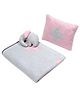 Wobbly Walk Cotton Reversible Blanket With Pillow & Toy - Pink