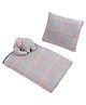 Wobbly Walk Cotton Reversible Blanket With Pillow & Toy - Grey Pink