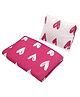 Wobbly Walk Cotton Reversible Blanket With Pillow - Pink