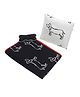 Wobbly Walk Cotton Reversible Blanket With Pillow & Toy - Black & White