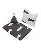 Wobbly Walk Cotton Reversible Blanket With Pillow & Toy - Grey & White