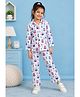 House of Raavi Cotton Woven Full Sleeves Owl Printed Coordinating Shirt & Pajama Night Suit - White & Purple