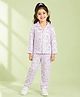 House of Raavi Satin Woven Full Sleeves Animal Printed Coordinating Shirt & Pajama Night Suit - Pink
