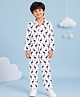 House of Raavi Cotton Woven Full Sleeves Flamingo Printed Coordinating Shirt & Pajama Night Suit - White