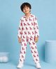 House of Raavi Cotton Woven Full Sleeves Stag Printed Coordinating Shirt & Pajama Night Suit - White