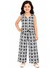 House of Raavi Cotton Woven Sleevless Geometric Printed Coordinating Top & Pants Set - Black