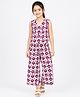 House of Raavi Cotton Woven Sleeveless Geometric & Floral Printed Coordinating Waistcoat Style Top & Pants Set - Pink