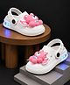 NEW STEPS Angel Bear Applique Detailed Slingback LED Clogs - White