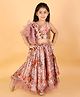 Lil' Drama Knit Sleeveless Floral Printed Frill Detailed Choli & Lehenga Set - Multi Colour