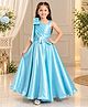 Tiny Kingdom Tissue Woven Sleeveless Bow Applique Detailed Gown - Blue